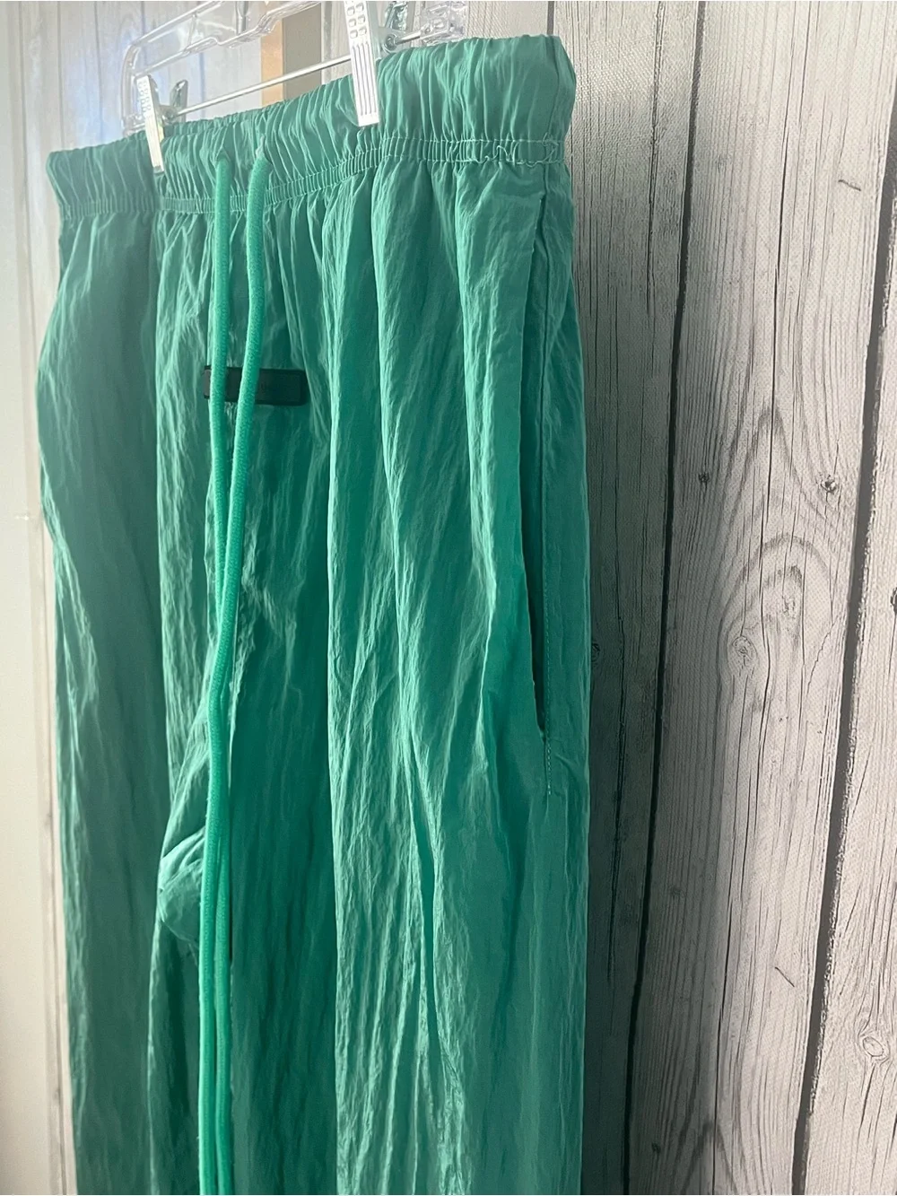 FOG Essentials Fear of God Men's Green Nylon Track Pants Jogger Size XL